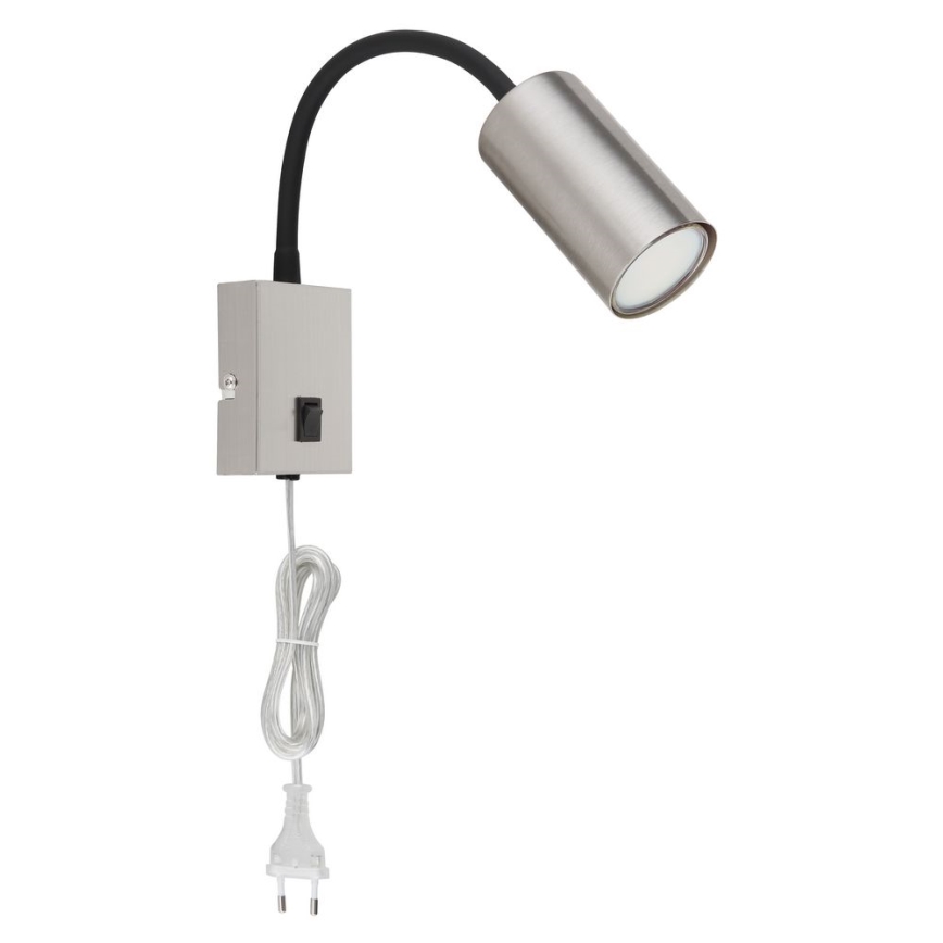 Globo - Гнучка настінна лампа 1xGU10/25W/230V чорний/матовий хром