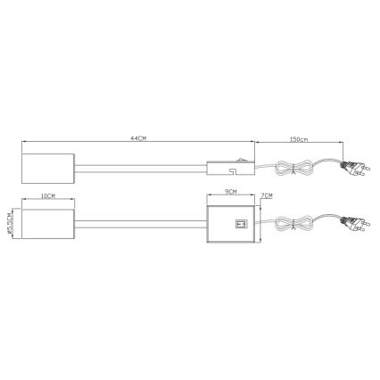 Globo - Гнучка настінна лампа 1xGU10/25W/230V чорний/матовий хром