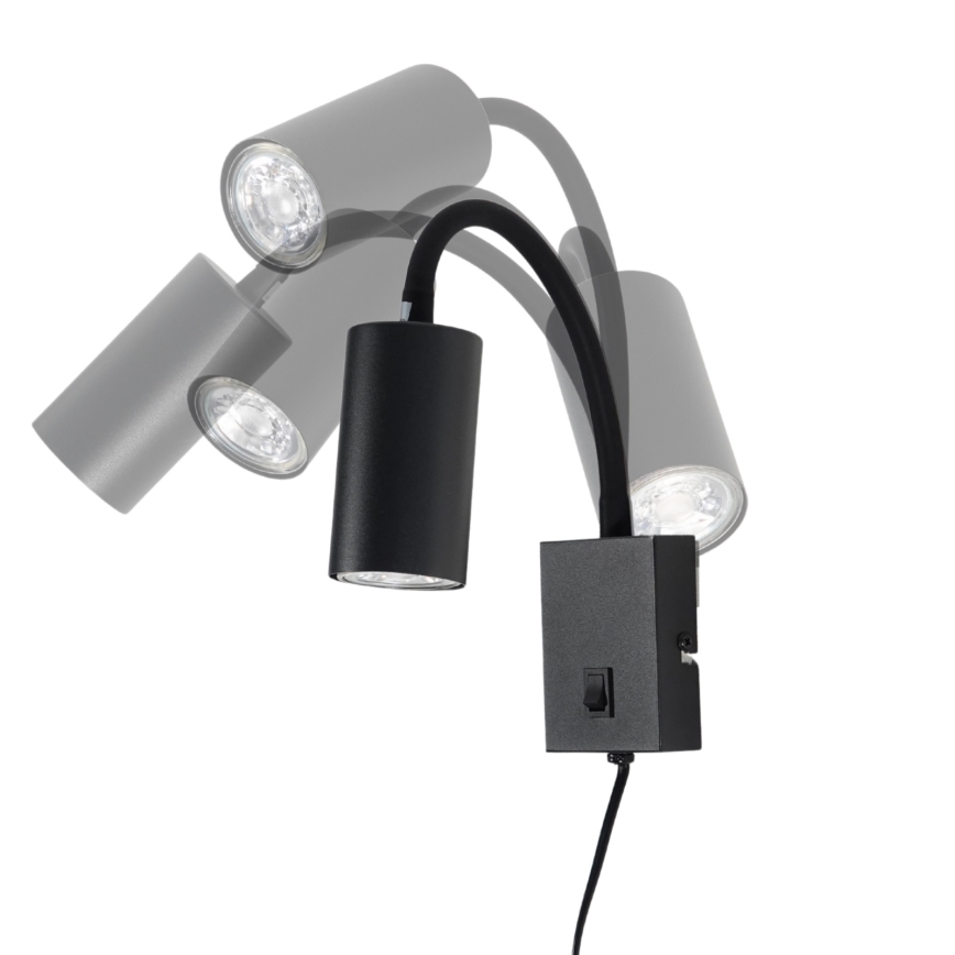 Globo - Гибкая настенная лампа 1xGU10/25W/230V черный