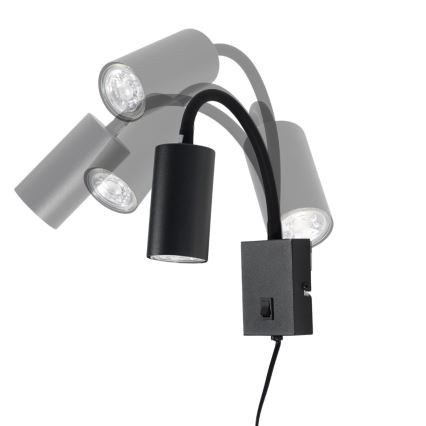 Globo - Гнучкий настінний світильник 1xGU10/25W/230V чорний