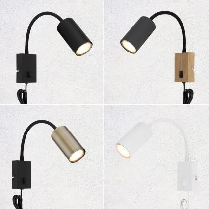 Globo - Гнучкий настінний світильник 1xGU10/25W/230V чорний