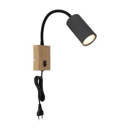 Globo - Гнучкий настінний світильник 1xGU10/25W/230V сірий/коричневий