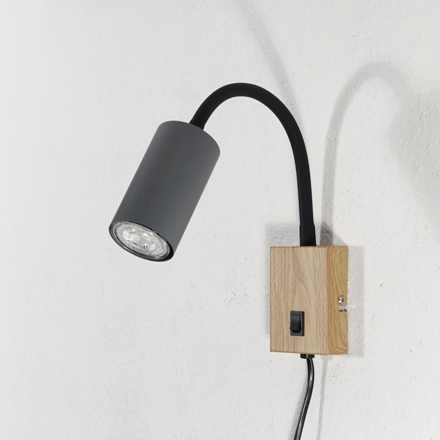 Globo - Гнучкий настінний світильник 1xGU10/25W/230V сірий/коричневий