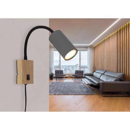 Globo - Гнучкий настінний світильник 1xGU10/25W/230V сірий/коричневий