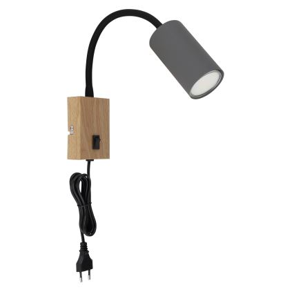 Globo - Гнучка настінна лампа 1xGU10/25W/230V сірий/коричневий