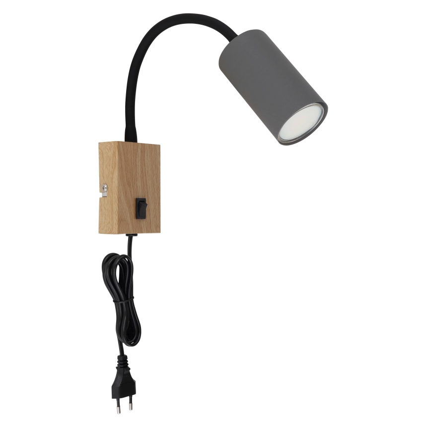 Globo - Гнучка настінна лампа 1xGU10/25W/230V сірий/коричневий