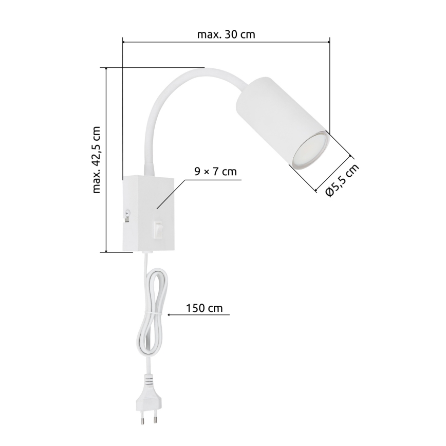 Globo - Гибкая настенная лампа 1xGU10/25W/230V белая