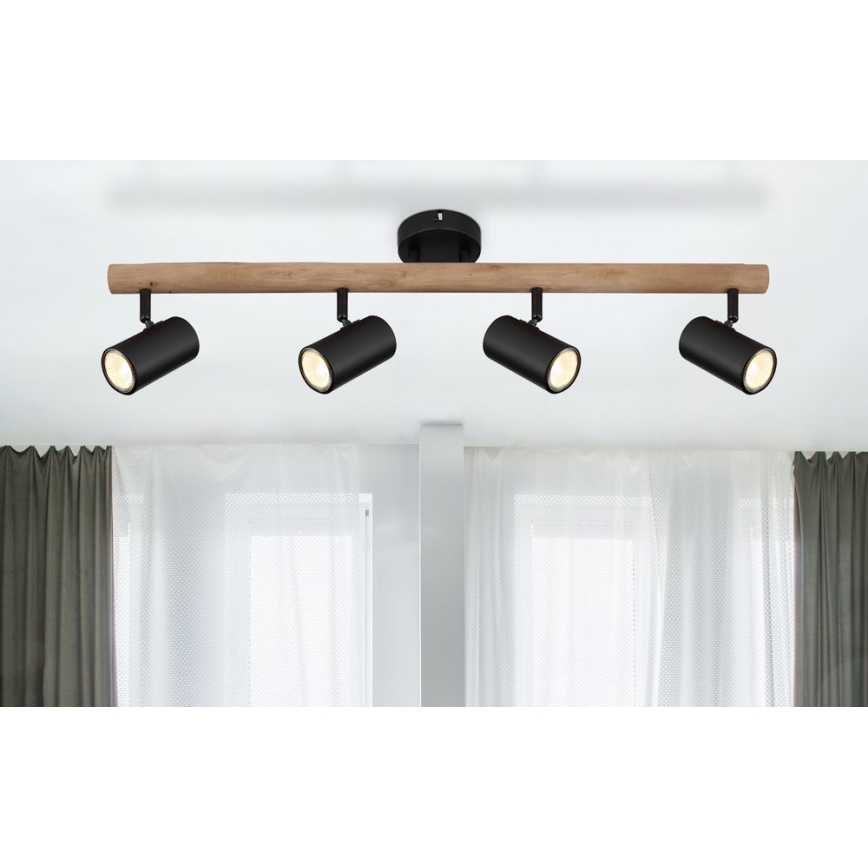 Globo - Точковий світильник 4xGU10/5W/230V дерево/метал