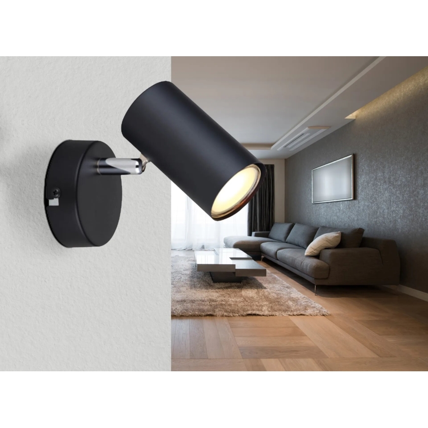 Globo - Настінний точковий світильник 1xGU10/25W/230V чорний