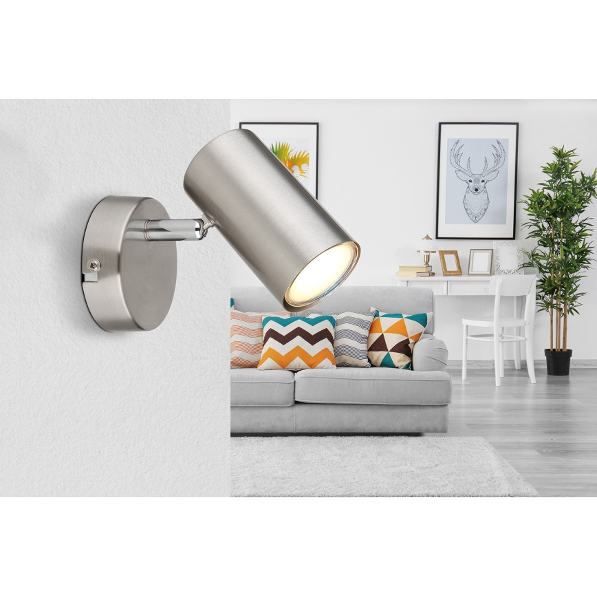 Globo - Настінний точковий світильник 1xGU10/25W/230V матовий хром