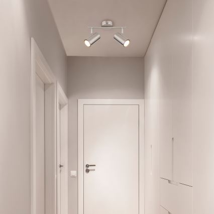 Globo - Точечный светильник 2xGU10/25W/230V матовый хром