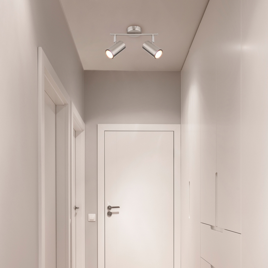 Globo - Точечный светильник 2xGU10/25W/230V матовый хром