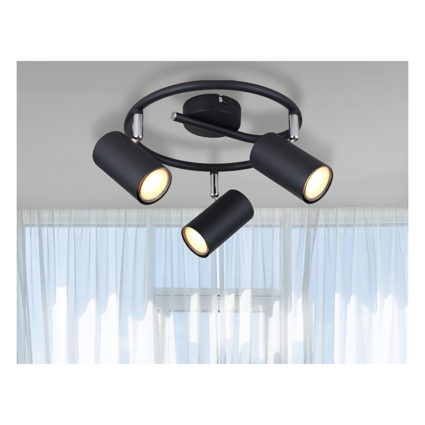 Globo - Точечный светильник 3xGU10/25W/230V черный