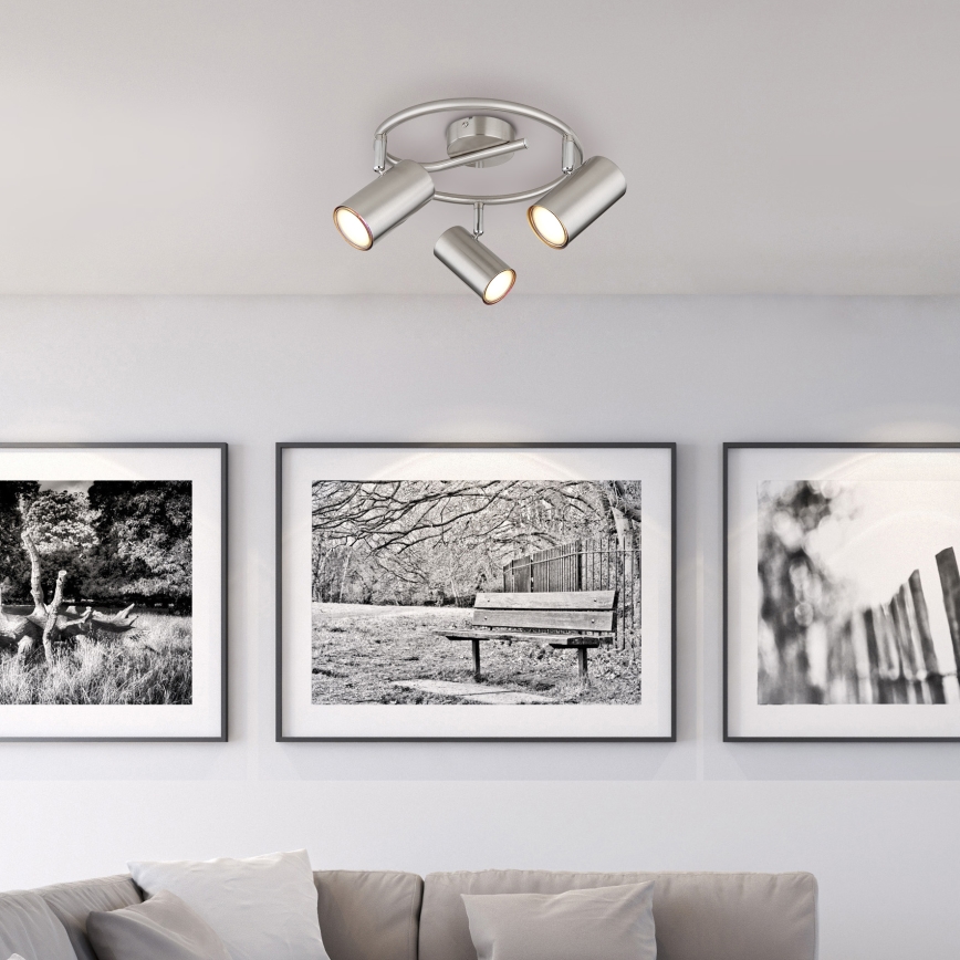 Globo - Точечный светильник 3xGU10/25W/230V матовый хром