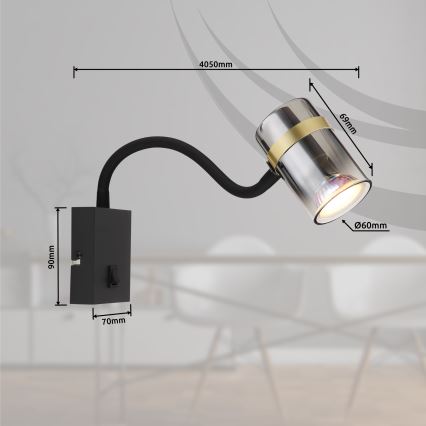 Globo - Гнучка настінна лампа 1xGU10/8W/230V