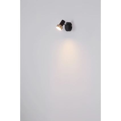 Globo - Настенный точечный светильник 1xGU10/25W/230V черный/золотистый