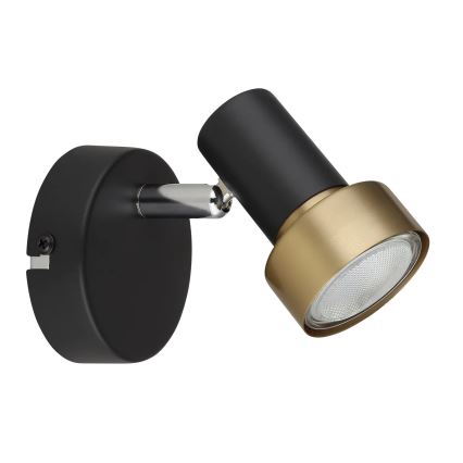 Globo - Настенный точечный светильник 1xGU10/25W/230V черный/золотистый