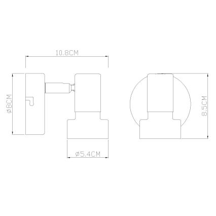Globo - Настенный точечный светильник 1xGU10/25W/230V черный/золотистый