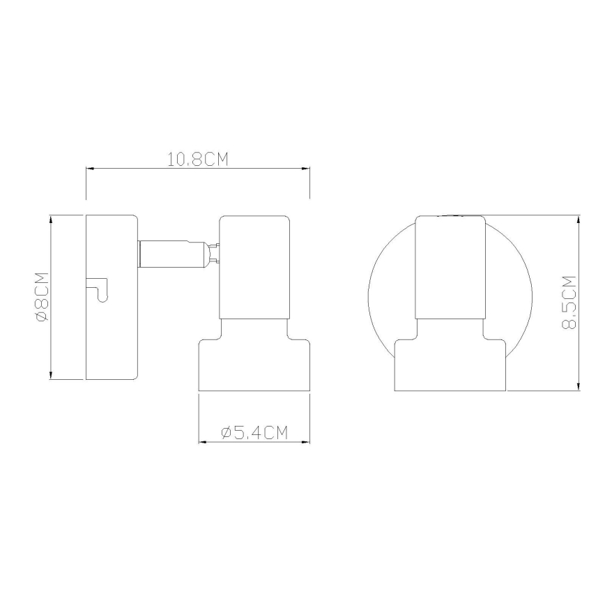 Globo - Настінний точковий світильник 1xGU10/25W/230V чорний/срібний