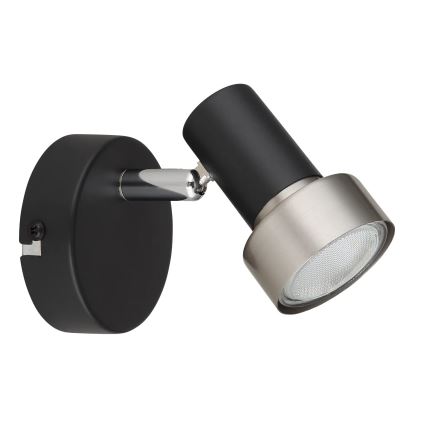 Globo - Настінний точковий світильник 1xGU10/25W/230V чорний/срібний