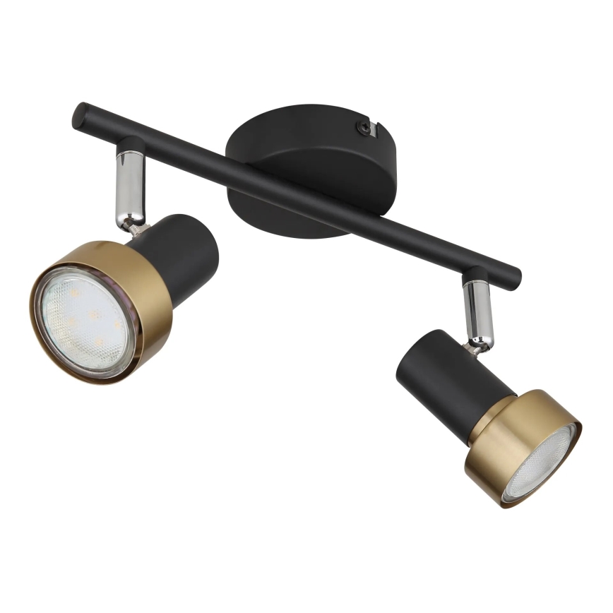 Globo - Точковий світильник  2xGU10/25W/230V чорний/золотий