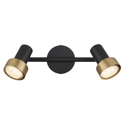 Globo - Точковий світильник  2xGU10/25W/230V чорний/золотий