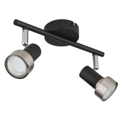 Globo - Точковий світильник  2xGU10/25W/230V чорний/срібний