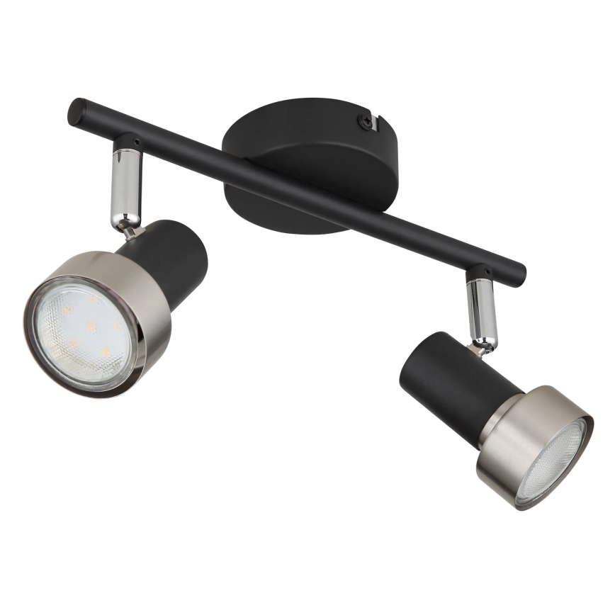 Globo - Точковий світильник  2xGU10/25W/230V чорний/срібний