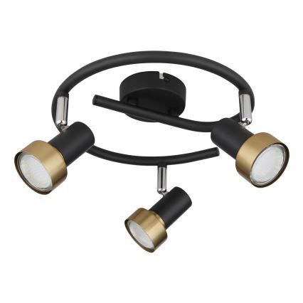 Globo - Точечный светильник  3xGU10/25W/230V черный/золотистый