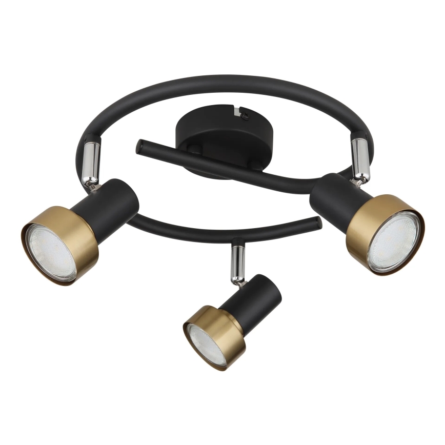 Globo - Точковий світильник  3xGU10/25W/230V чорний/золотий