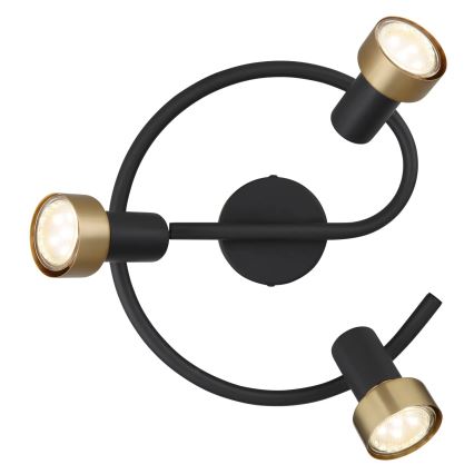 Globo - Точковий світильник  3xGU10/25W/230V чорний/золотий