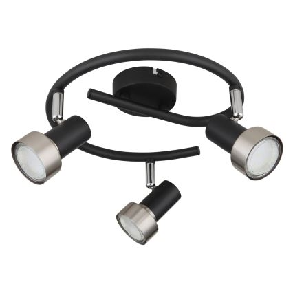 Globo - Точечный светильник  3xGU10/25W/230V черный/серебристый