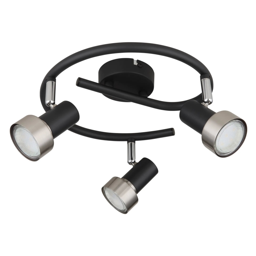Globo - Точковий світильник  3xGU10/25W/230V чорний/срібний