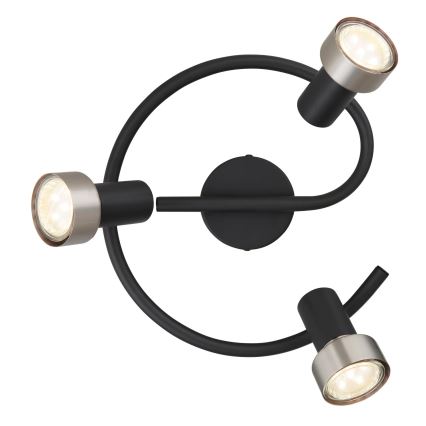 Globo - Точковий світильник  3xGU10/25W/230V чорний/срібний