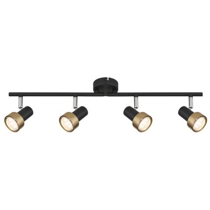 Globo - Точечный светильник  4xGU10/25W/230V черный/золотистый