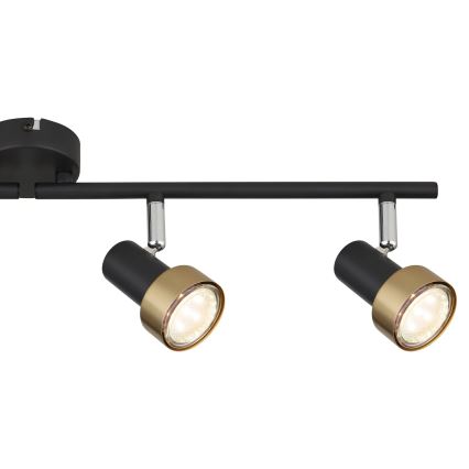 Globo - Точечный светильник  4xGU10/25W/230V черный/золотистый