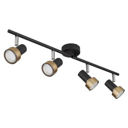 Globo - Точковий світильник  4xGU10/25W/230V чорний/золотий