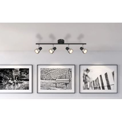 Globo - Точковий світильник  4xGU10/25W/230V чорний/срібний