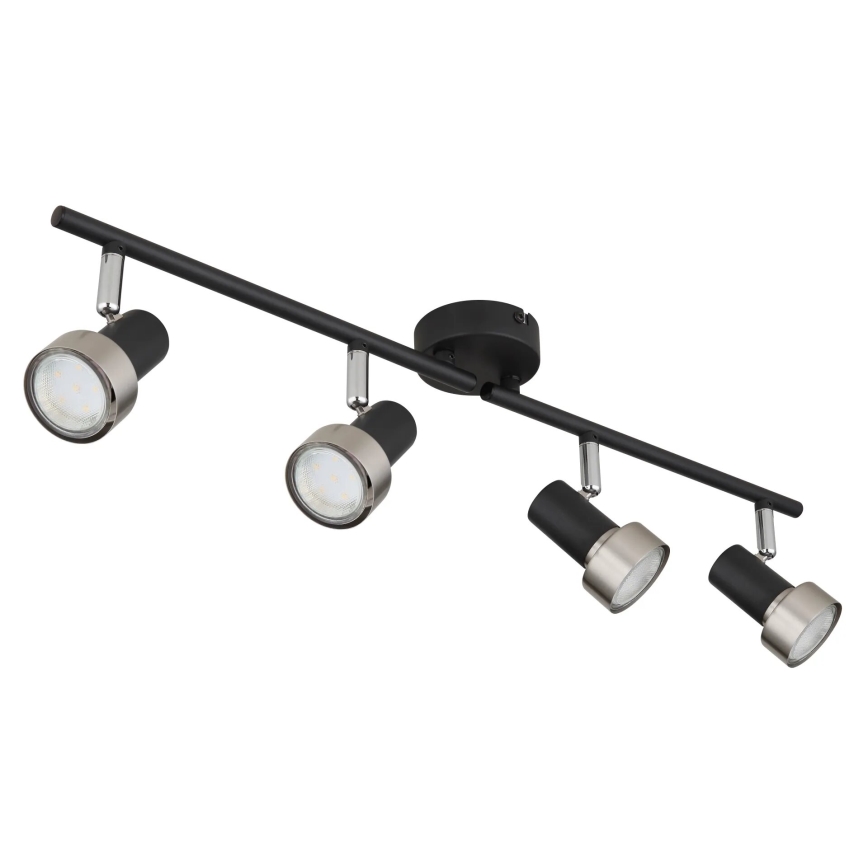 Globo - Точковий світильник  4xGU10/25W/230V чорний/срібний