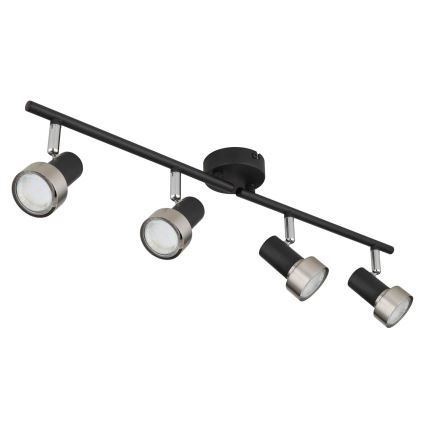 Globo - Точковий світильник  4xGU10/25W/230V чорний/срібний