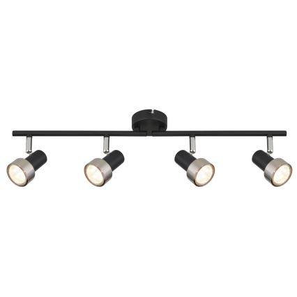 Globo - Точковий світильник  4xGU10/25W/230V чорний/срібний
