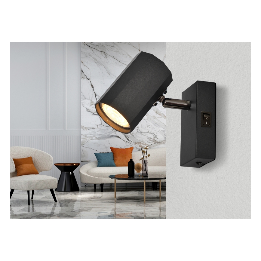 Globo - Настінний точковий світильник 1xGU10/25W/230V чорний