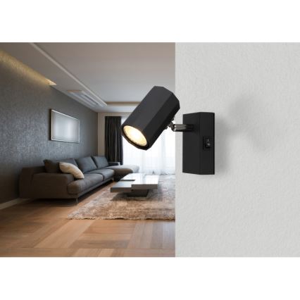 Globo - Настінний точковий світильник 1xGU10/25W/230V чорний