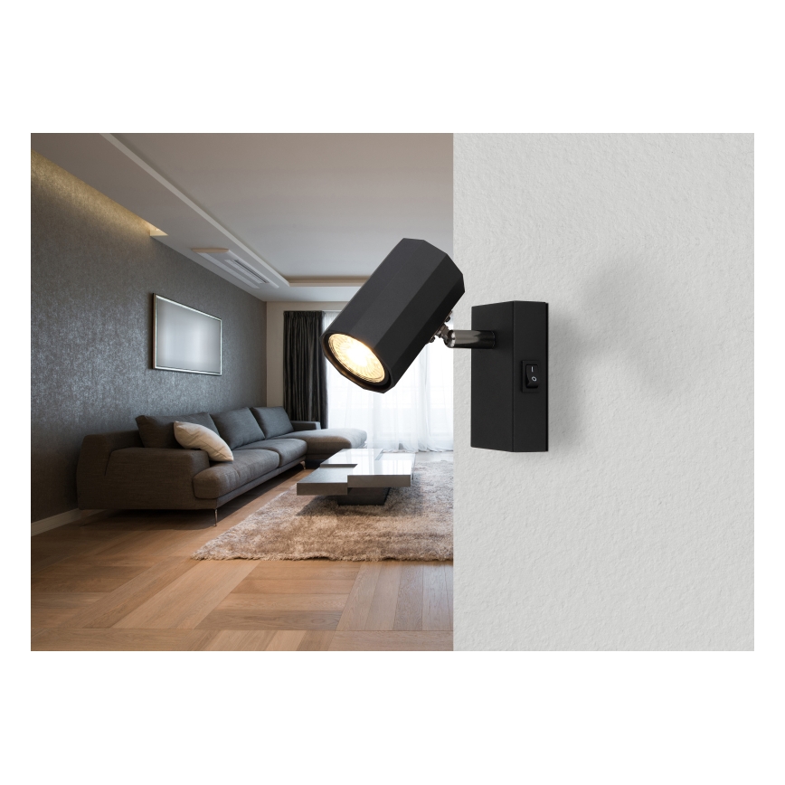 Globo - Настінний точковий світильник 1xGU10/25W/230V чорний
