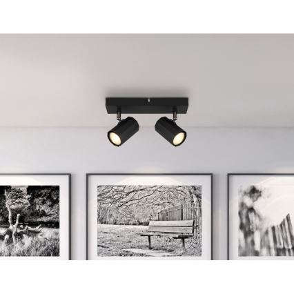 Globo - Точковий світильник 2xGU10/25W/230V чорний