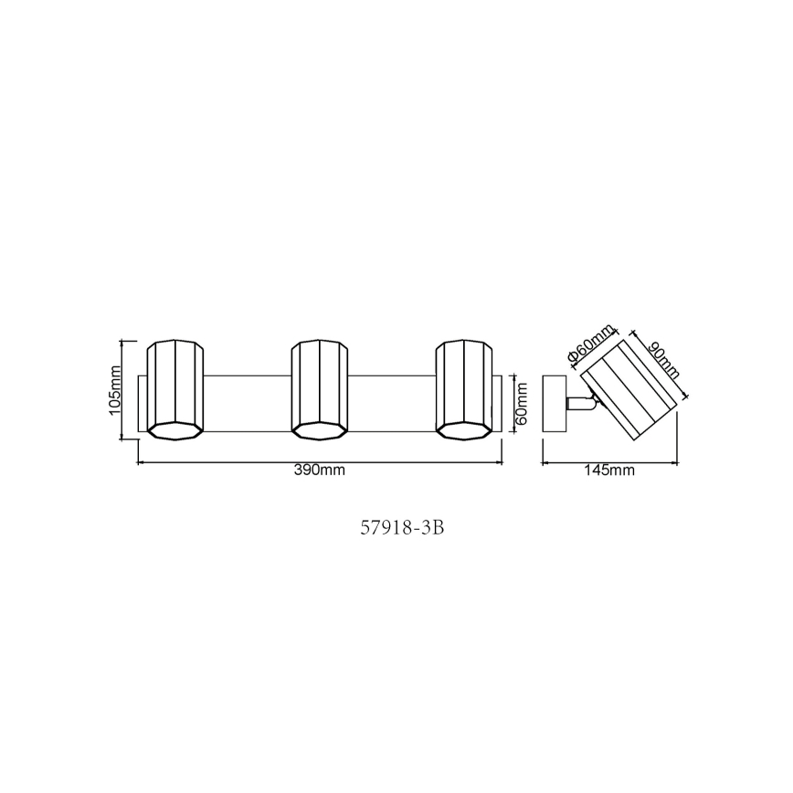 Globo - Точечный светильник 3xGU10/25W/230V черный