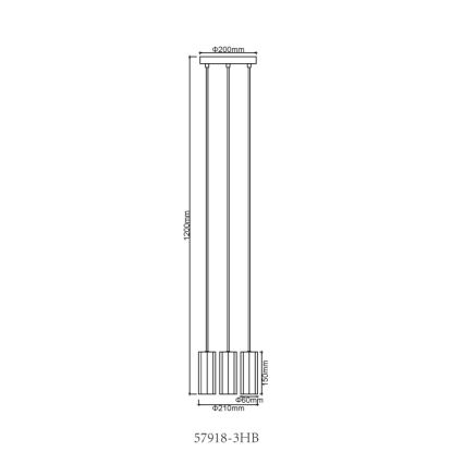 Globo - Подвесная люстра 3xGU10/25W/230V черный