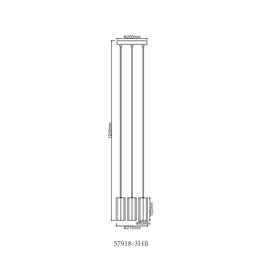 Globo - Подвесная люстра 3xGU10/25W/230V черный