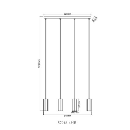 Globo - Подвесная люстра 4xGU10/25W/230V черный