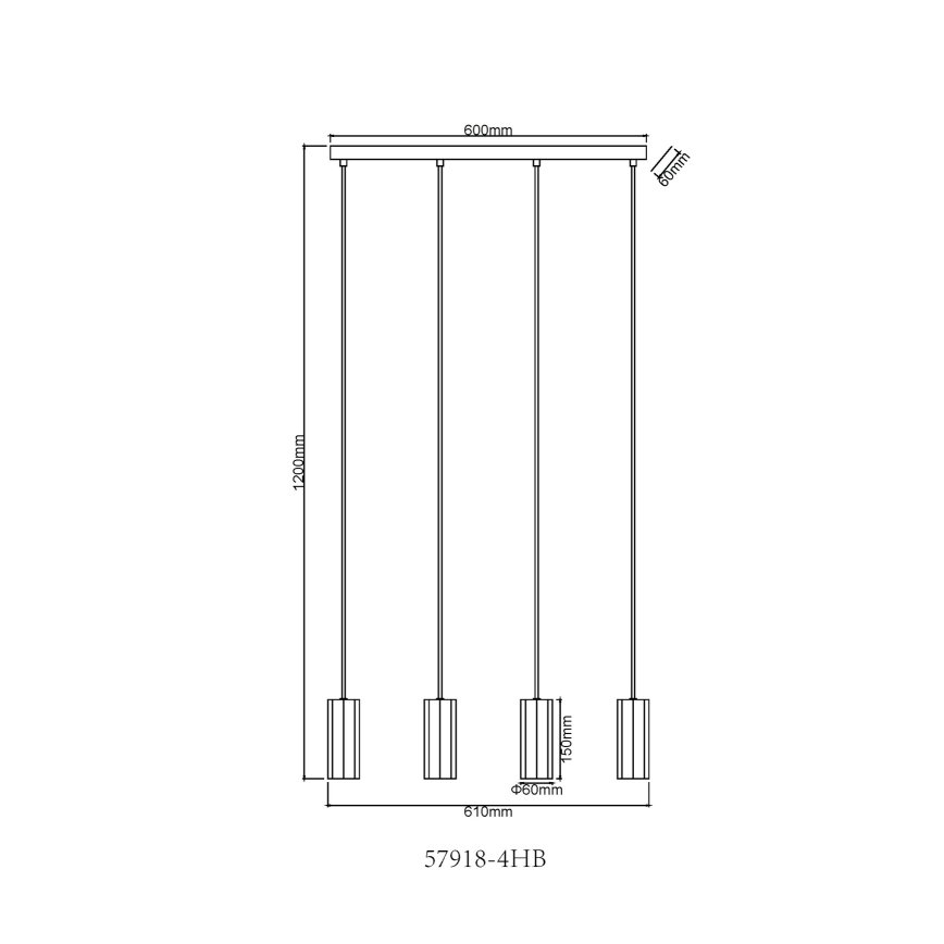 Globo - Подвесная люстра 4xGU10/25W/230V черный